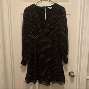 Bar III Black and Red Polka Dot Mini Dress